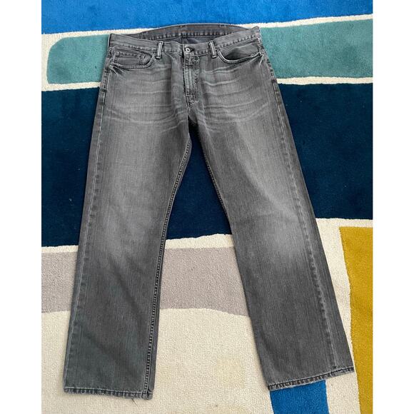 Vintage Levi's 514 Slim Straight Grey Jeans Black Label 38x32 - Picture 1 of 10